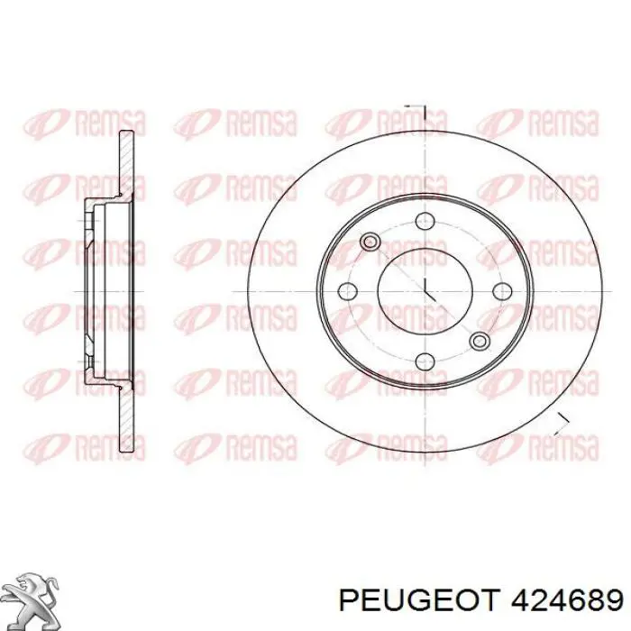 424689 Peugeot/Citroen freno de disco delantero