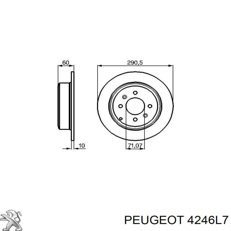 4246L7 Peugeot/Citroen disco de freno trasero