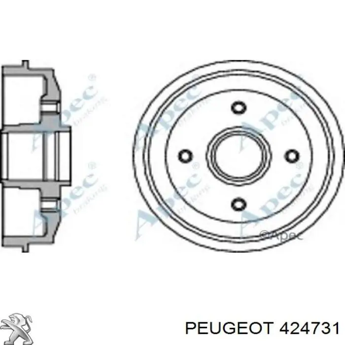 424731 Peugeot/Citroen freno de tambor trasero