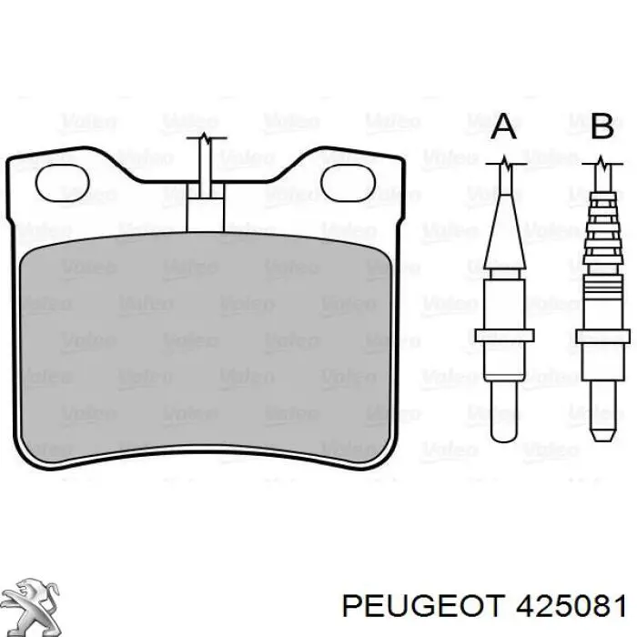 425081 Peugeot/Citroen pastillas de freno traseras