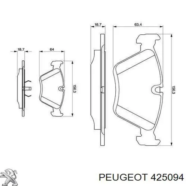 425094 Peugeot/Citroen pastillas de freno delanteras