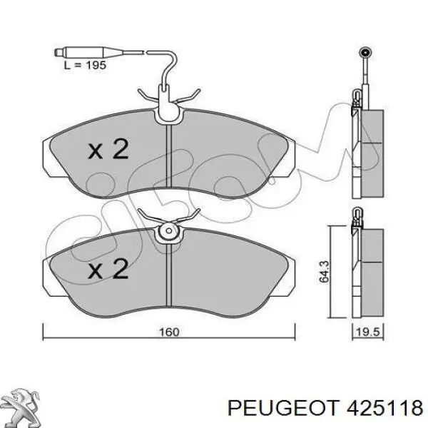 4251.18 Peugeot/Citroen pastillas de freno delanteras
