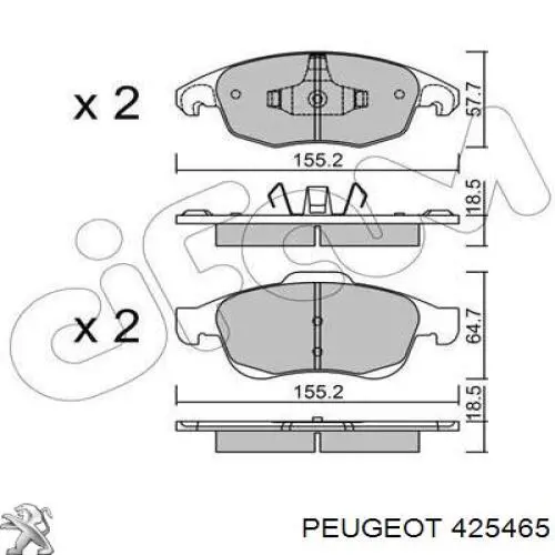 425465 Peugeot/Citroen pastillas de freno delanteras