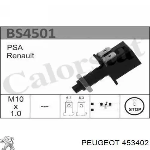 453402 Peugeot/Citroen interruptor luz de freno