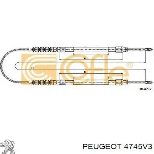 1330066080 Fiat/Alfa/Lancia cable de freno de mano trasero derecho/izquierdo