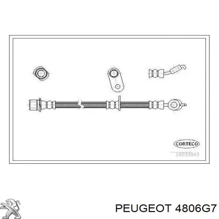 4806G7 Peugeot/Citroen tubo flexible de frenos trasero