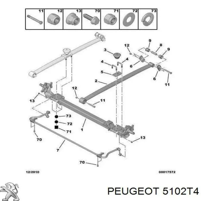 1355467080 Fiat/Alfa/Lancia ballesta trasera