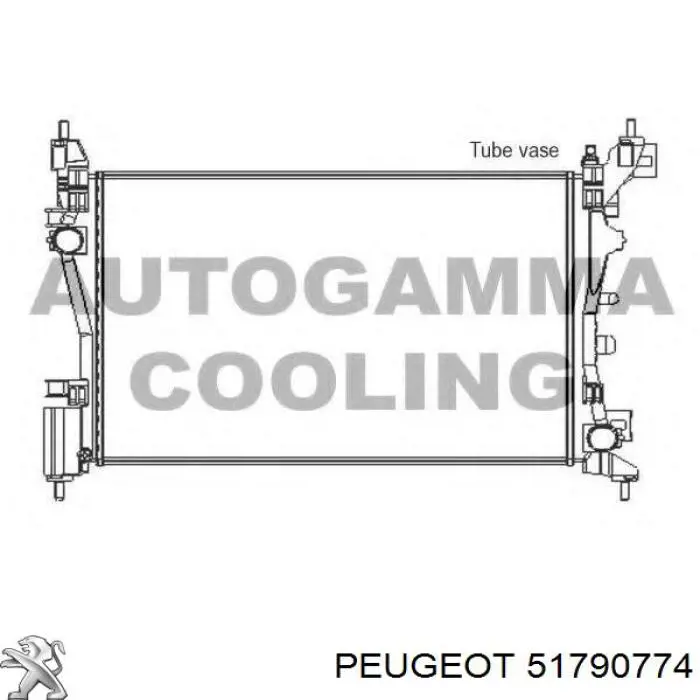 51790774 Peugeot/Citroen radiador refrigeración del motor