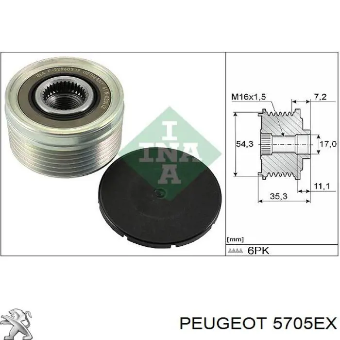 5705EX Peugeot/Citroen alternador