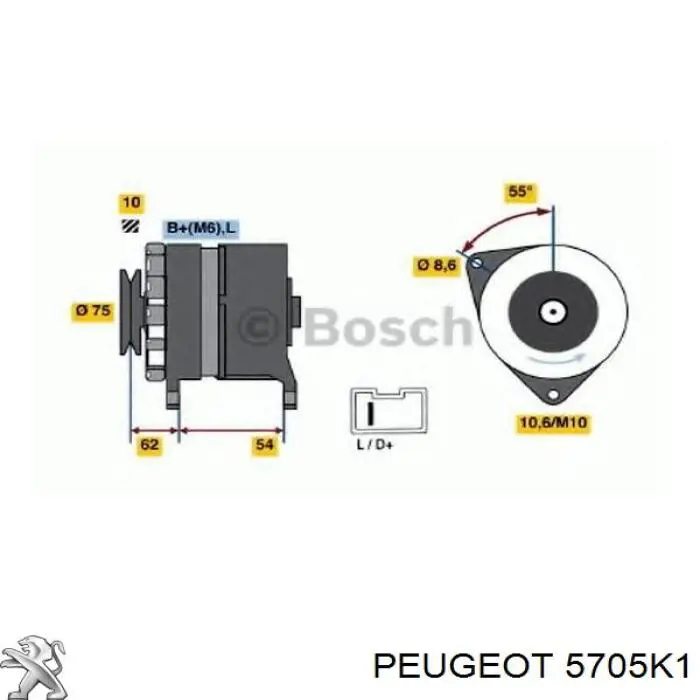 5705K1 Peugeot/Citroen alternador