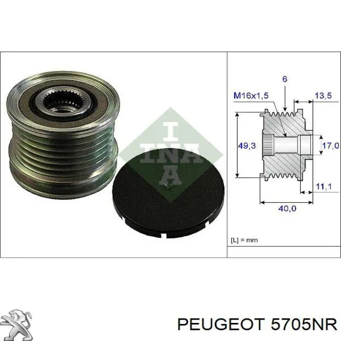 5705NR Peugeot/Citroen alternador