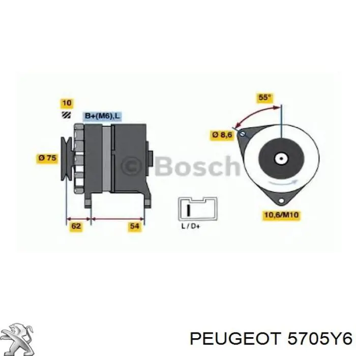 5705Y6 Peugeot/Citroen alternador