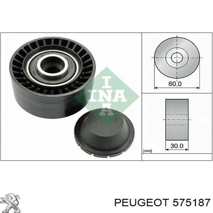 575187 Peugeot/Citroen polea inversión / guía, correa poli v