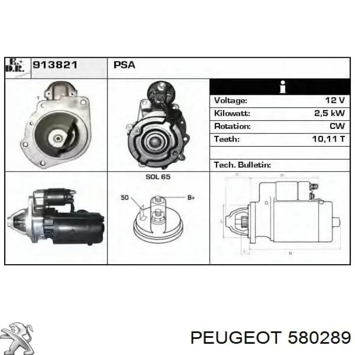 580289 Peugeot/Citroen motor de arranque