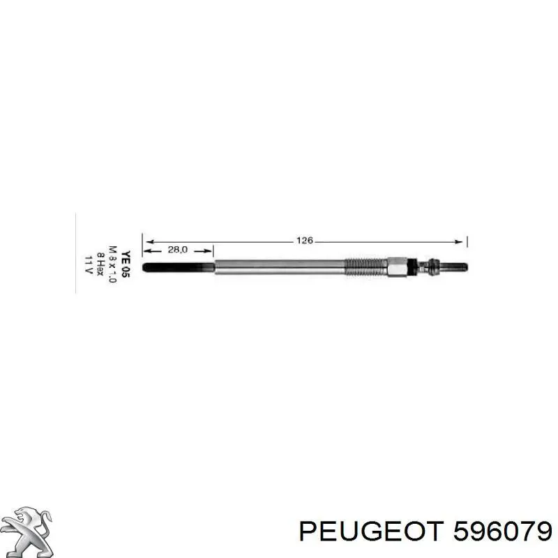 596079 Peugeot/Citroen bujía de incandescencia