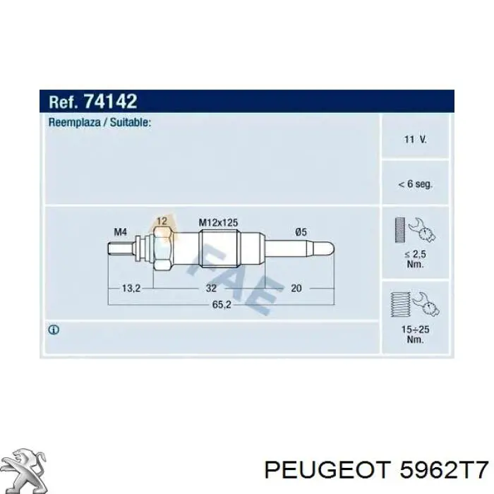 5962T7 Peugeot/Citroen 