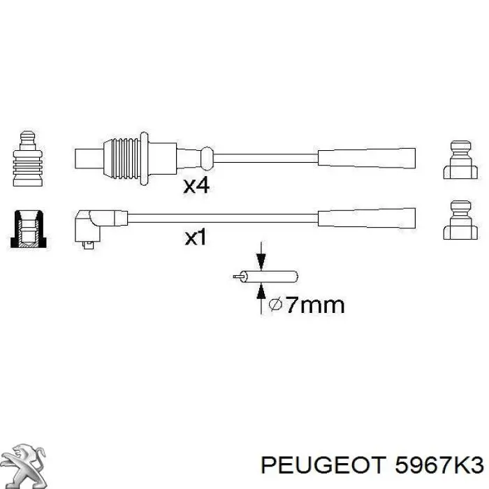 5967K3 Peugeot/Citroen juego de cables de encendido