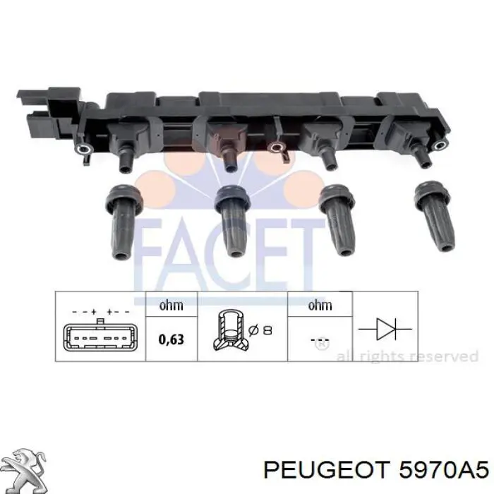 5970A5 Peugeot/Citroen bobina de encendido