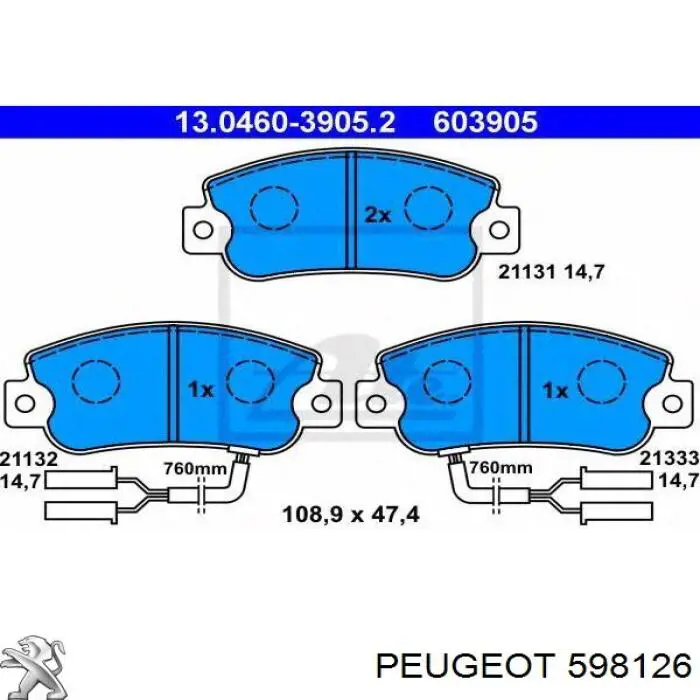 598126 Peugeot/Citroen relé de bujía de precalentamiento