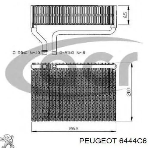 6444C6 Peugeot/Citroen caja del radiador del aire acondicionado (evaporador de habitáculo)