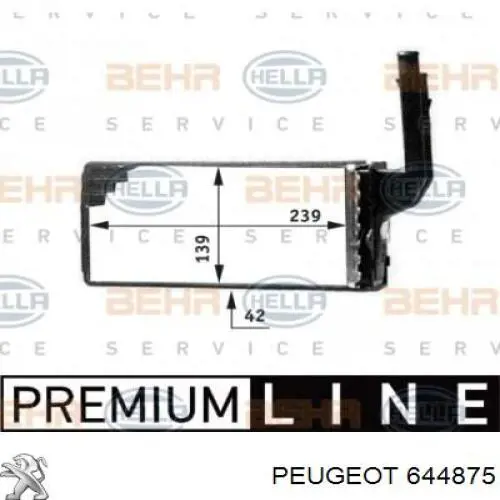 644875 Peugeot/Citroen radiador de calefacción