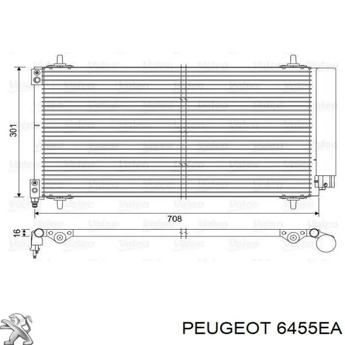 6455EA Peugeot/Citroen condensador aire acondicionado