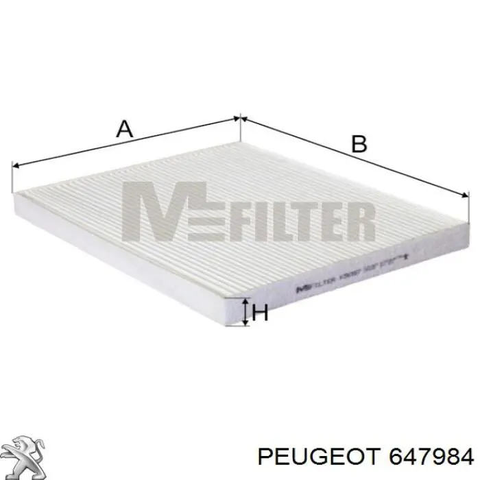 647984 Peugeot/Citroen filtro de habitáculo