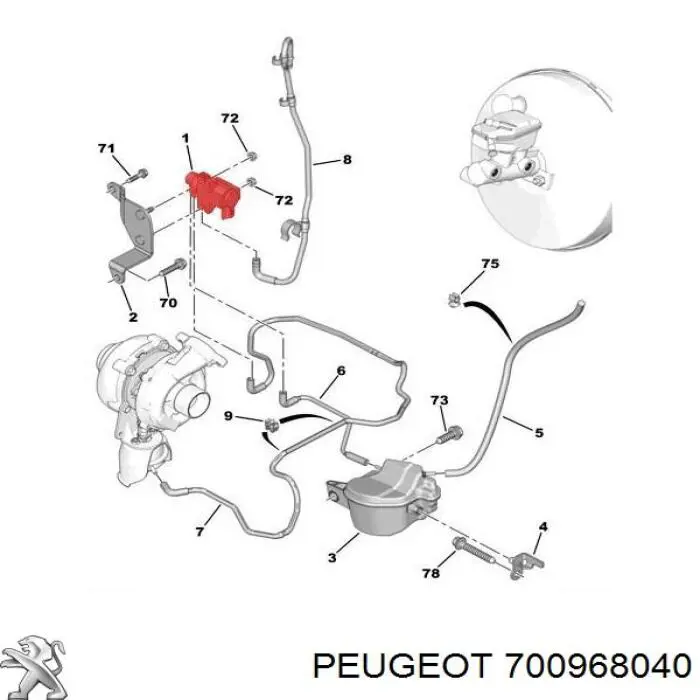 7.00968.04.0 Peugeot/Citroen transmisor de presion de carga (solenoide)