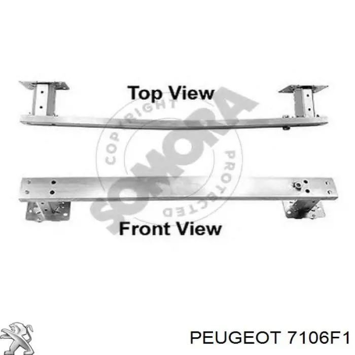 7106F1 Peugeot/Citroen refuerzo parachoque delantero