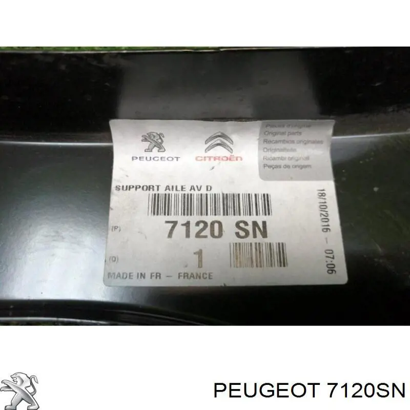  Soporte para guardabarros delantero, derecho delantero para Peugeot 308 1 