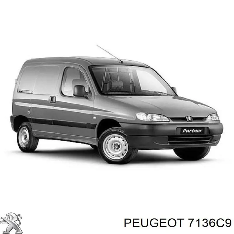 7136C9 Peugeot/Citroen protección motor derecha