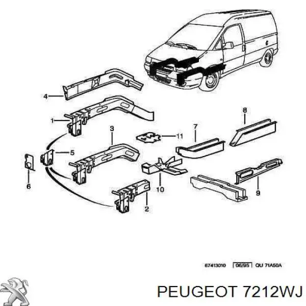  Larguero delantero izquierdo para Citroen Jumpy 1 