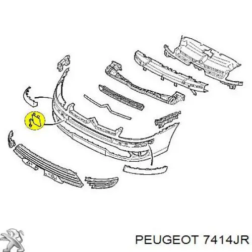  Cobertura de parachoques, enganche de remolque, delantera para Citroen C4 LC