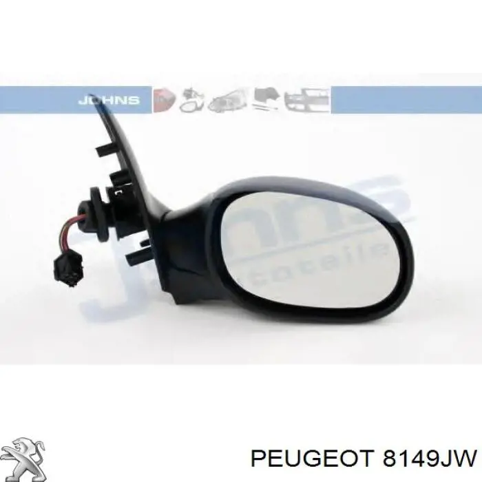  Espejo retrovisor derecho para Peugeot 206 2D