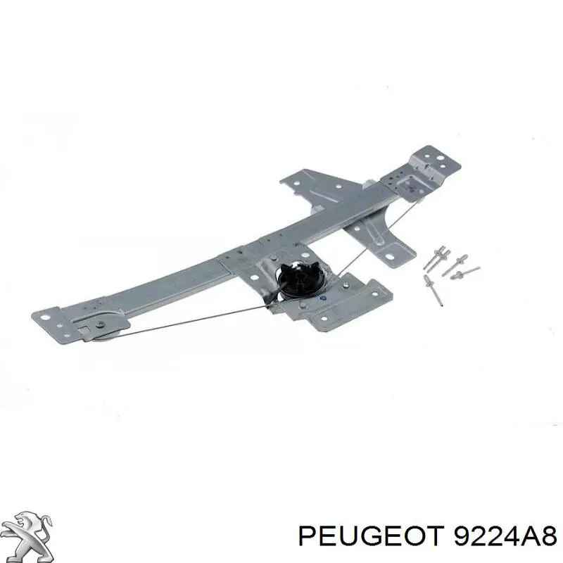 9224A8 Peugeot/Citroen mecanismo de elevalunas, puerta trasera derecha