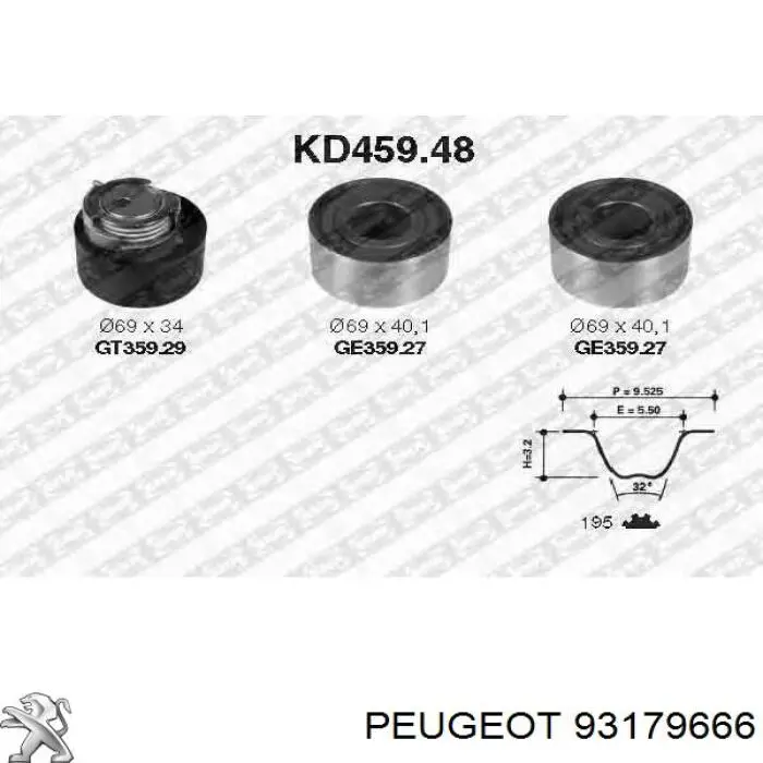 93179666 Peugeot/Citroen muelle de suspensión eje trasero