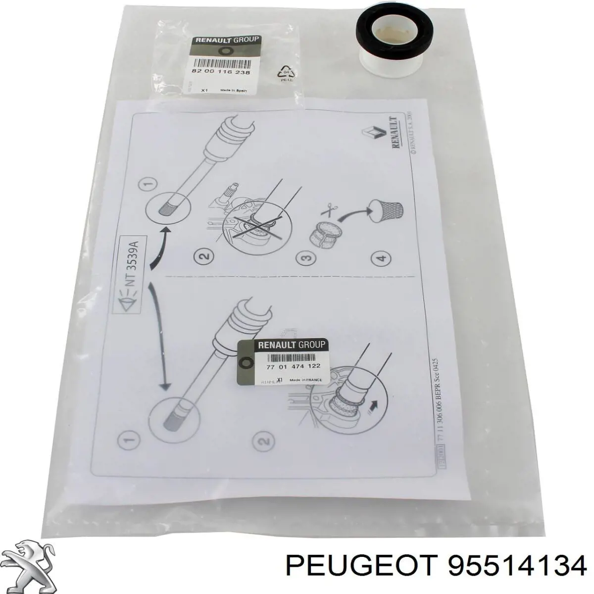 95514134 Peugeot/Citroen anillo retén de semieje, eje delantero, izquierdo