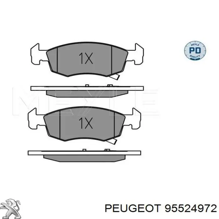 95524972 Peugeot/Citroen pastillas de freno delanteras