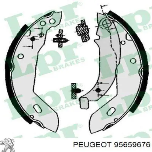 95659676 Peugeot/Citroen zapatas de frenos de tambor traseras