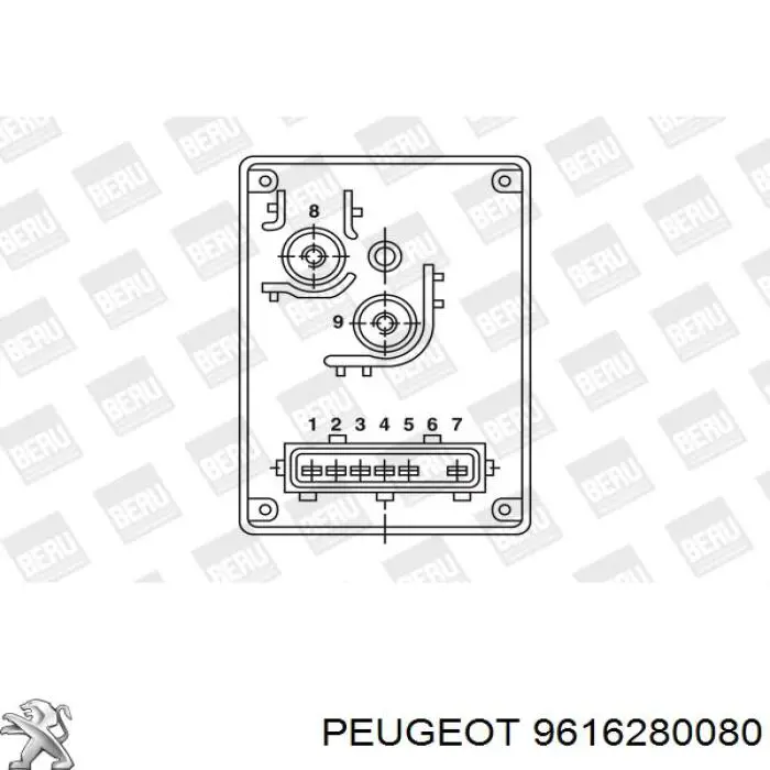 9616280080 Peugeot/Citroen relé de bujía de precalentamiento