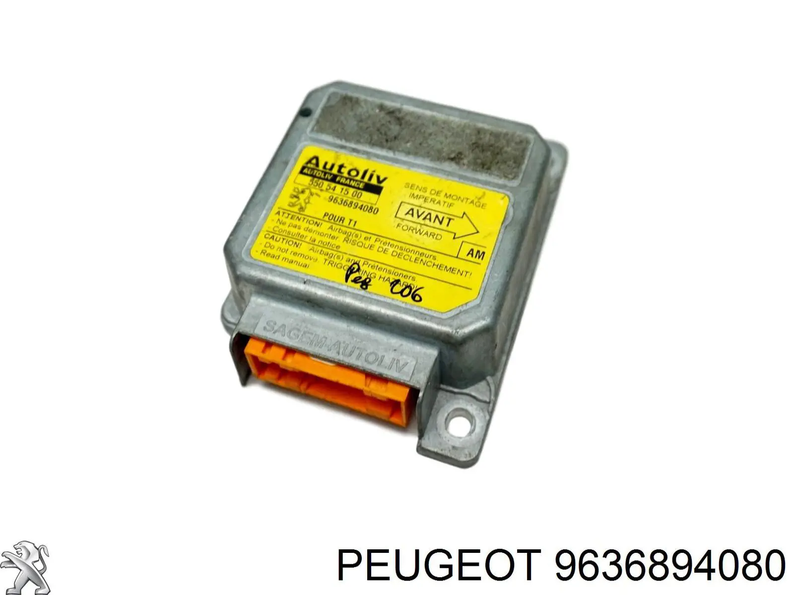 9636894080 Peugeot/Citroen procesador del modulo de control de airbag