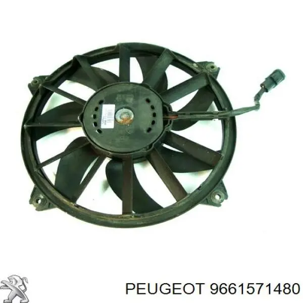 9661571480 Peugeot/Citroen ventilador (rodete +motor refrigeración del motor con electromotor completo)