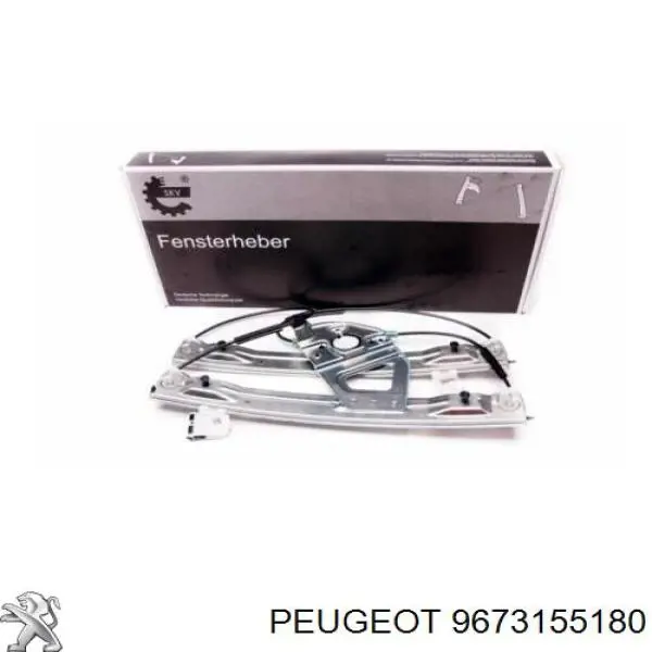 9673155180 Peugeot/Citroen mecanismo de elevalunas, puerta delantera derecha