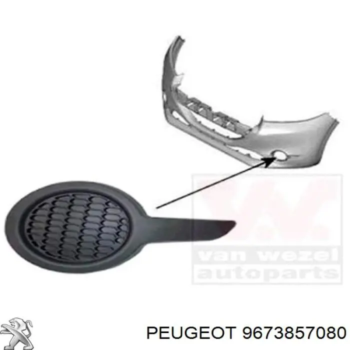  Rejilla de antinieblas delantera izquierda para Peugeot 208 CA, CC