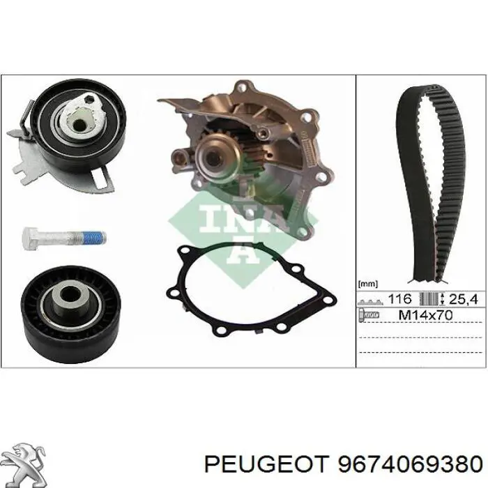 9674069380 Peugeot/Citroen rodillo, cadena de distribución