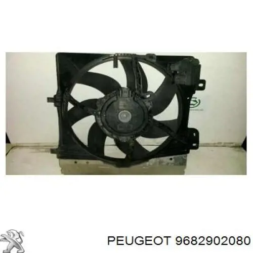 9682902080 Peugeot/Citroen difusor de radiador, ventilador de refrigeración, condensador del aire acondicionado, completo con motor y rodete