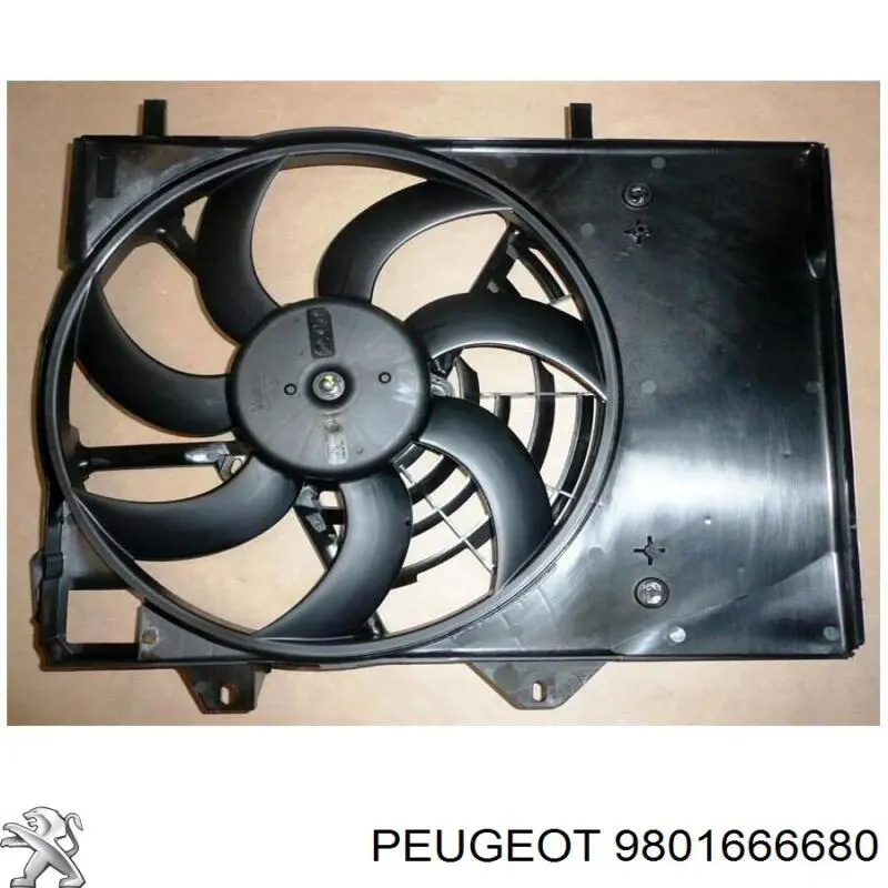 9801666680 Peugeot/Citroen ventilador (rodete +motor refrigeración del motor con electromotor completo)