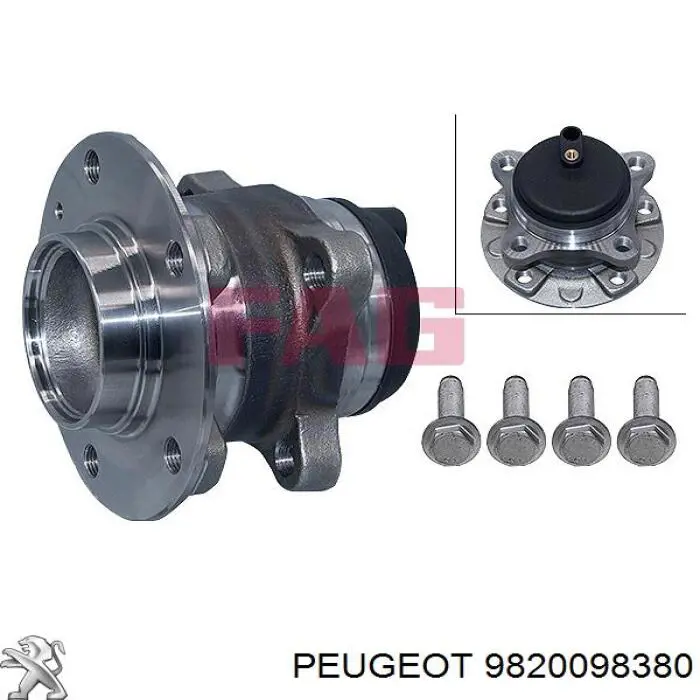 9820098380 Peugeot/Citroen cubo de rueda trasero