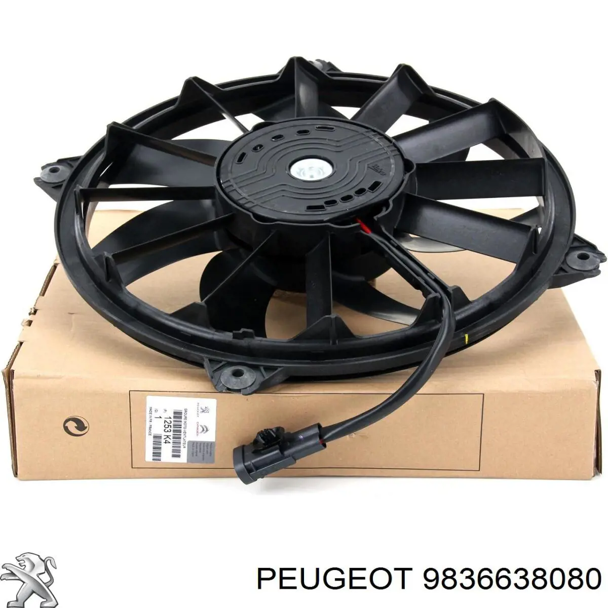 9836638080 Peugeot/Citroen difusor de radiador, ventilador de refrigeración, condensador del aire acondicionado, completo con motor y rodete