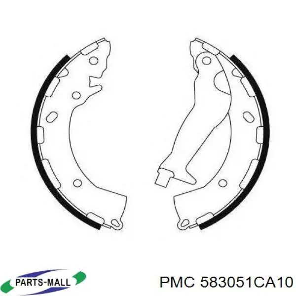 583051CA10 Parts-Mall zapatas de frenos de tambor traseras